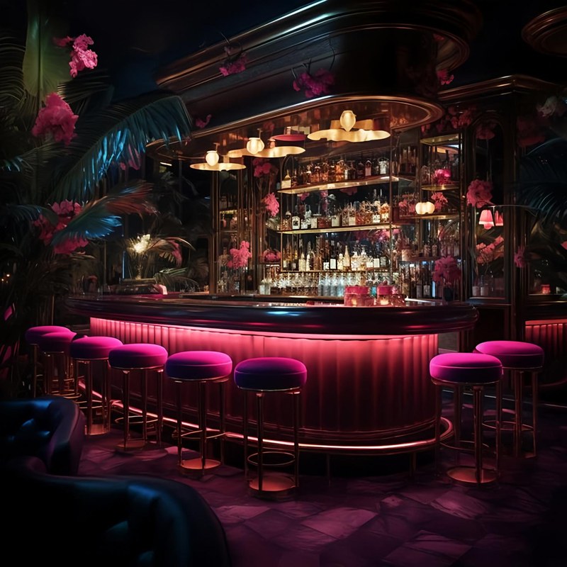 Modern Wood Restaurant Booth Set with Velvet Seating, third view