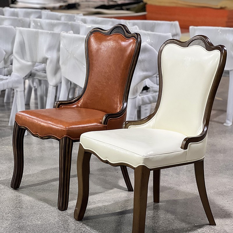 Neoclassical Solid Wood Dining Chair, third view