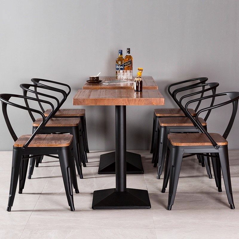 Retro Metal Restaurant Table and Chair Set, second view