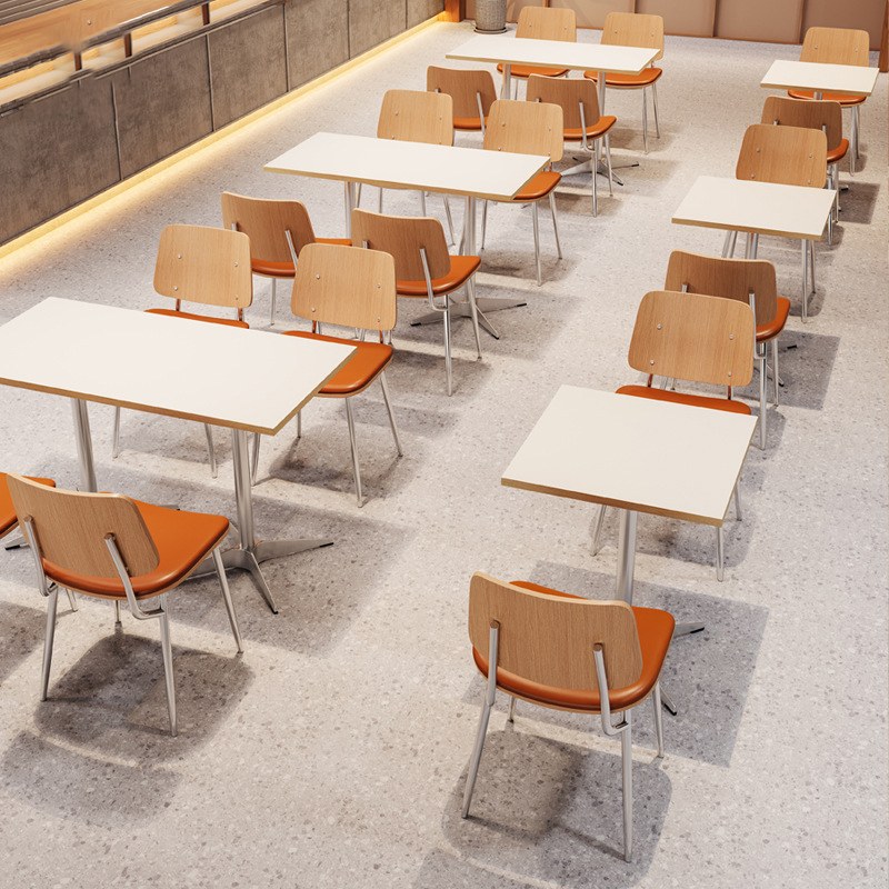 Mid-Century Plywood Restaurant Table and Chair Set