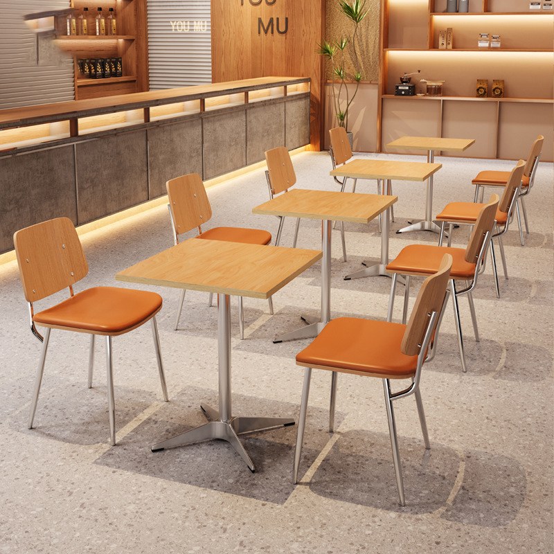 Mid-Century Plywood Restaurant Table and Chair Set, second view