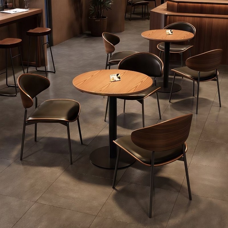 Modern Solid Wood Dining Chair with Curved Back, second view