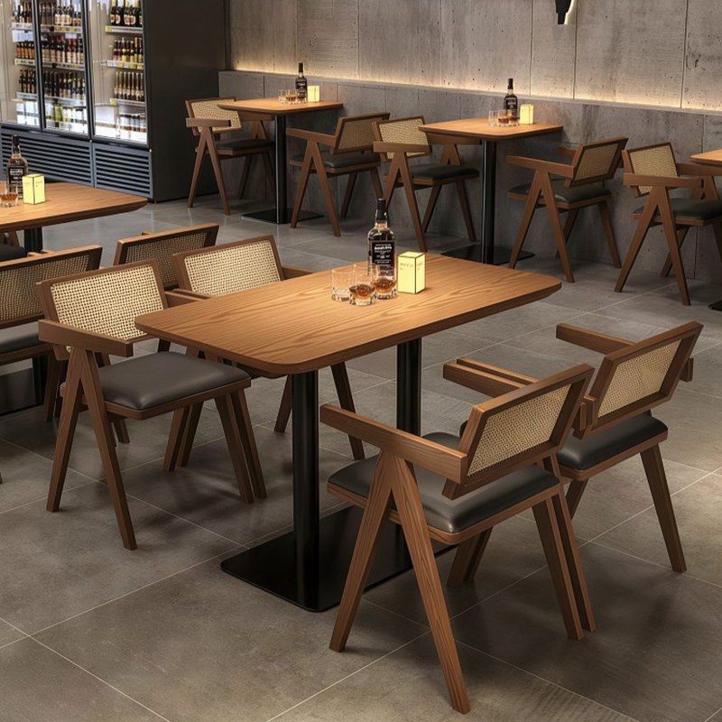 Modern Solid Wood Dining Chair with Curved Back, third view