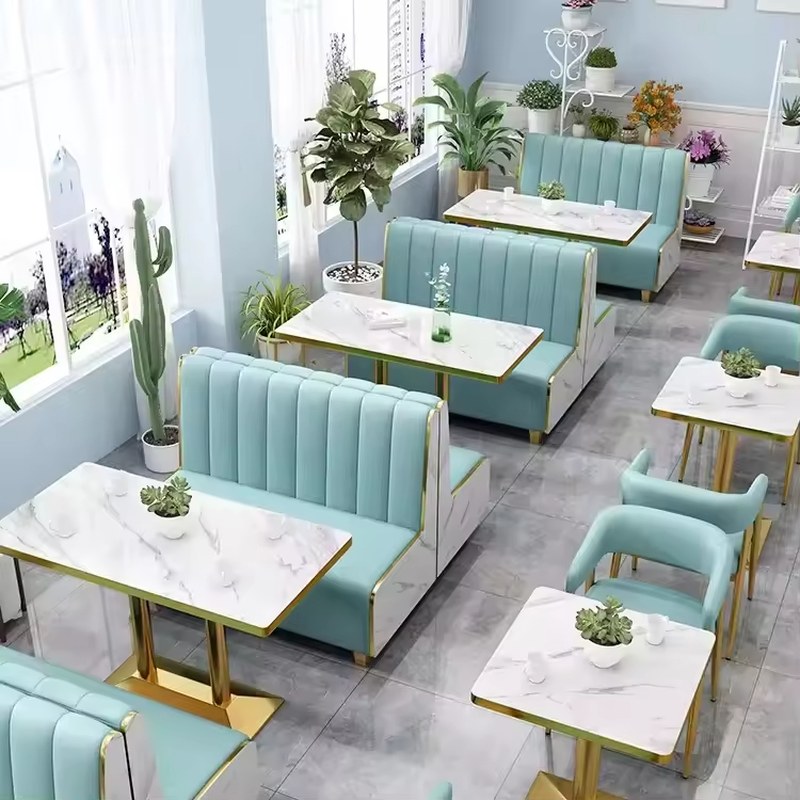 Modern Oak Restaurant Booth Set, second view