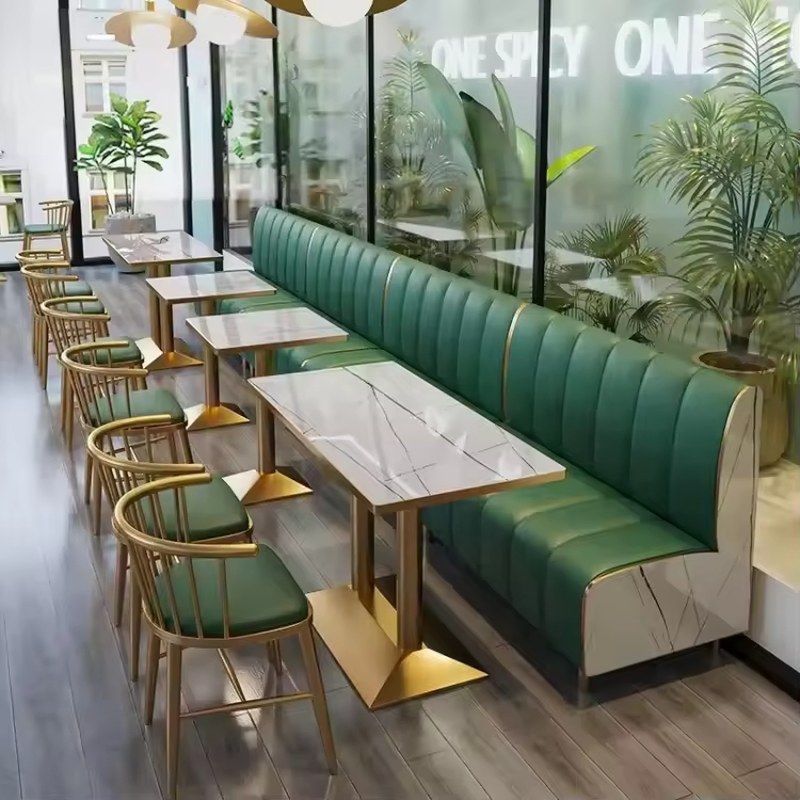 Modern Oak Restaurant Booth Set, third view