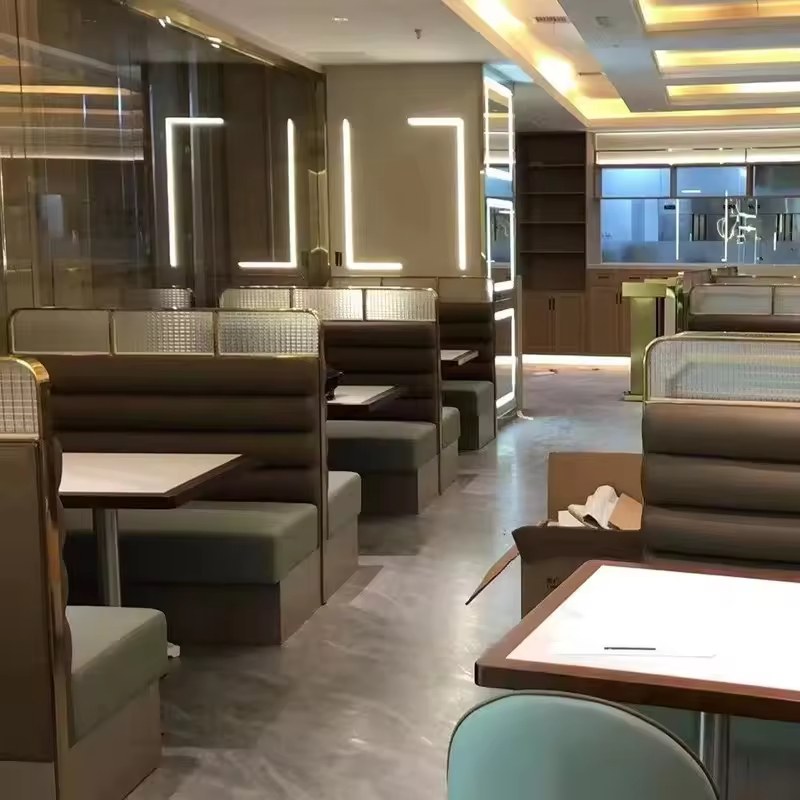 Modern Wood Restaurant Booth Set, second view