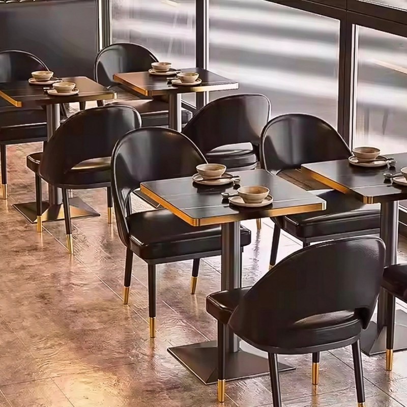 Modern Wood Restaurant Booth Set with Curved Back, second view