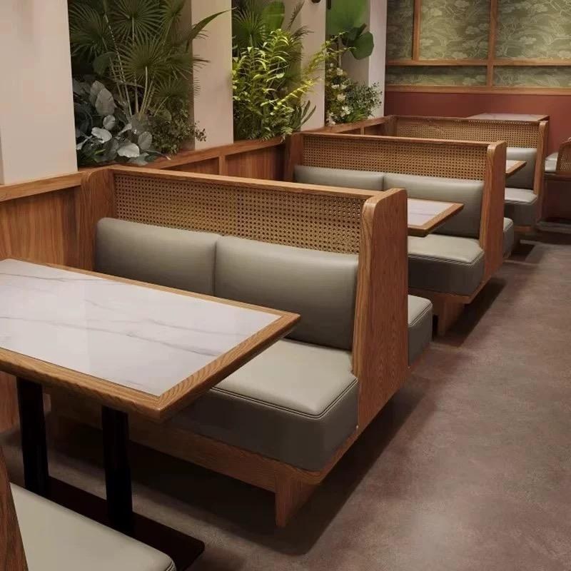 Southeast Asian Solid Wood Restaurant Booth Set, third view