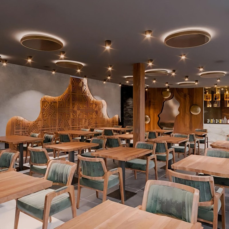 Modern Metal Restaurant Booth Set with Velvet Seating, third view