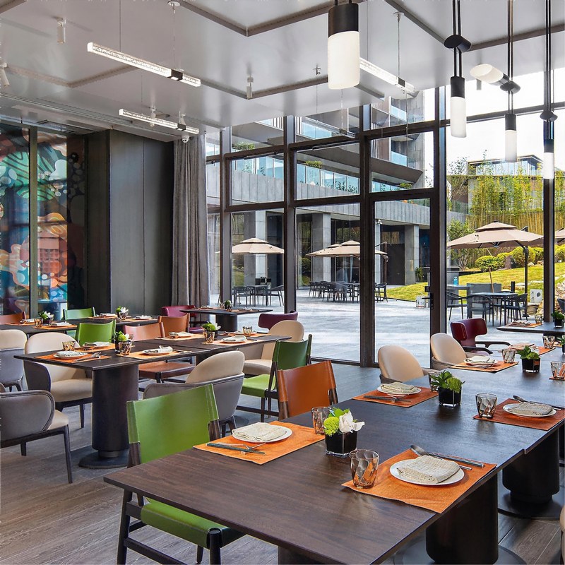 Modern Carbon Steel Restaurant Booth Set