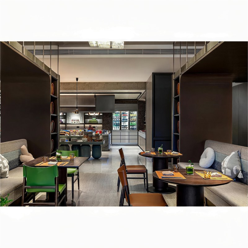 Modern Carbon Steel Restaurant Booth Set, third view