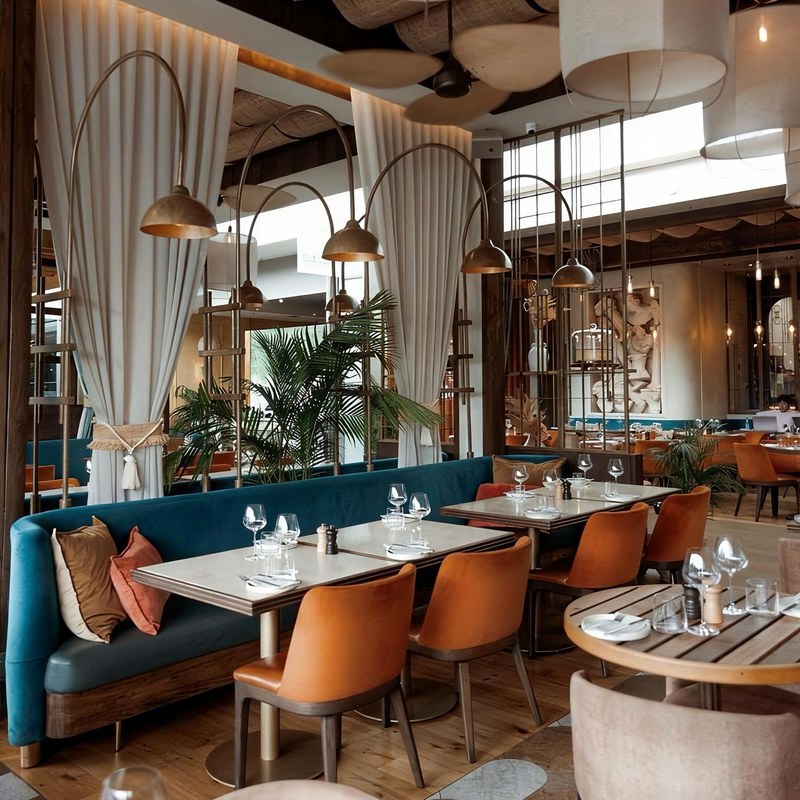 Retro Restaurant Booth Set with Leather Seating, second view