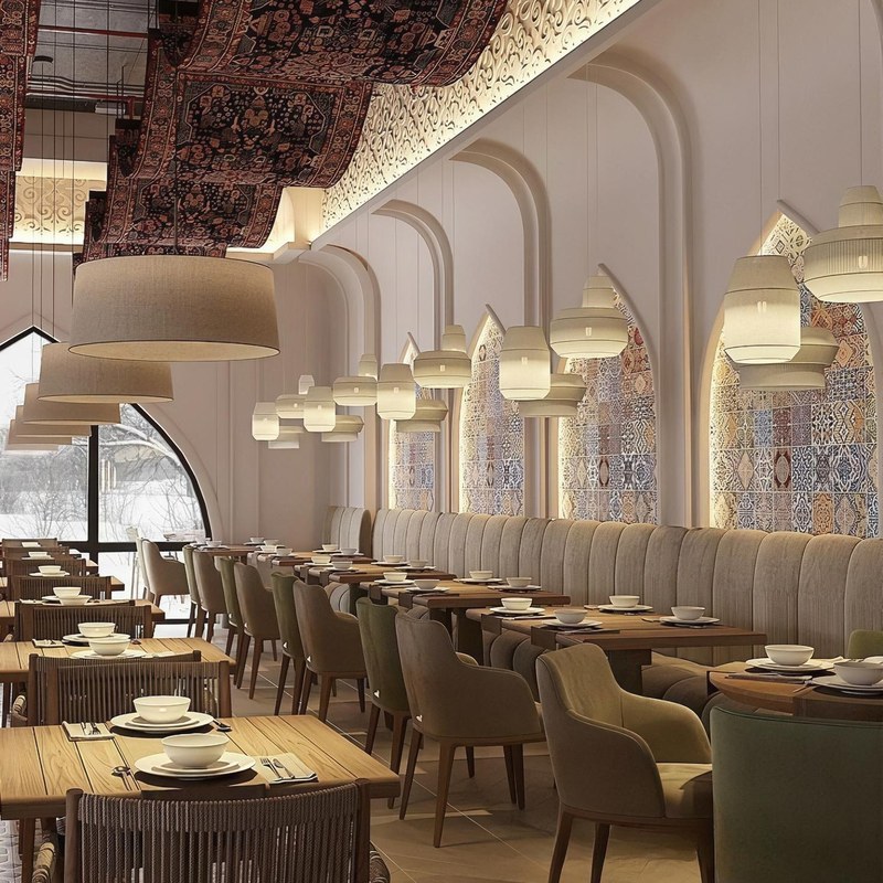 Contemporary Restaurant Booth Set with Leather Seating and Curved Back, second view