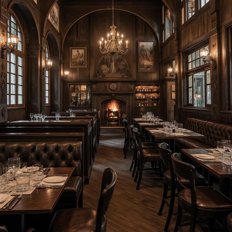 Contemporary Marble Restaurant Booth Set with Leather Seating, second view