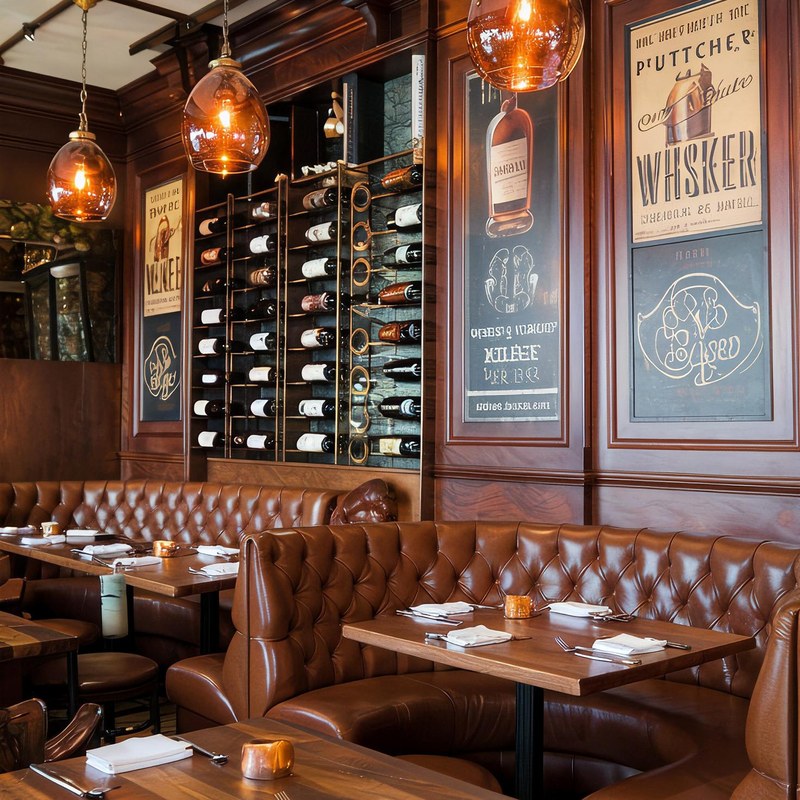 Contemporary Marble Restaurant Booth Set with Leather Seating, third view