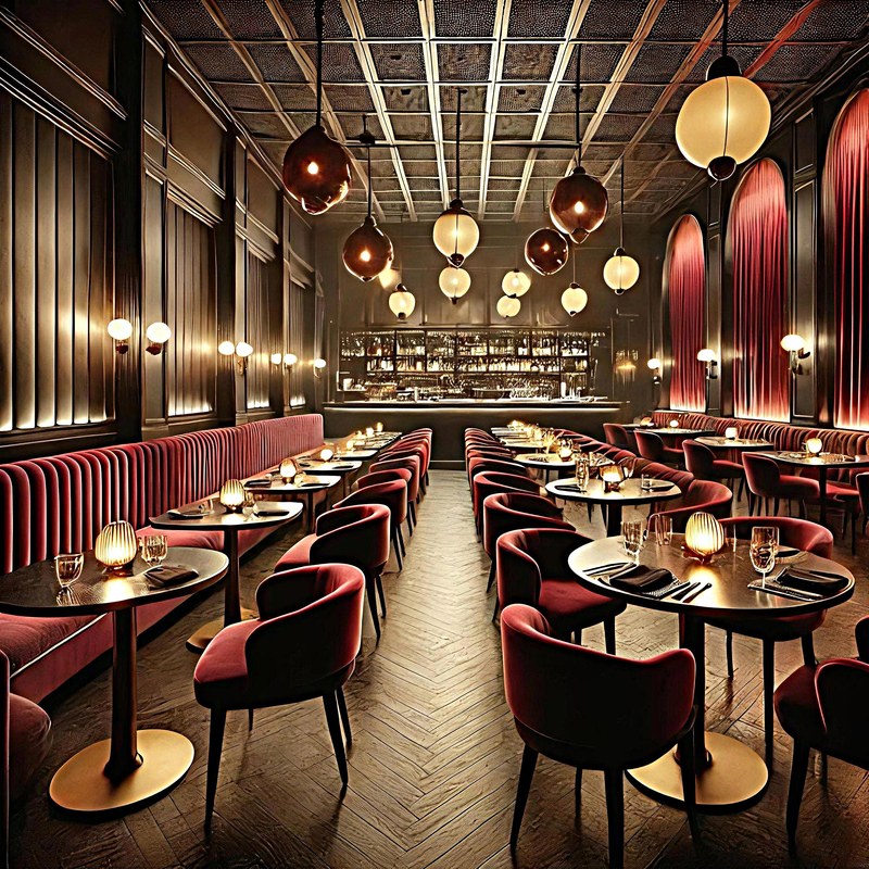 Modern Solid Wood Restaurant Booth Set with Leather Seating, second view