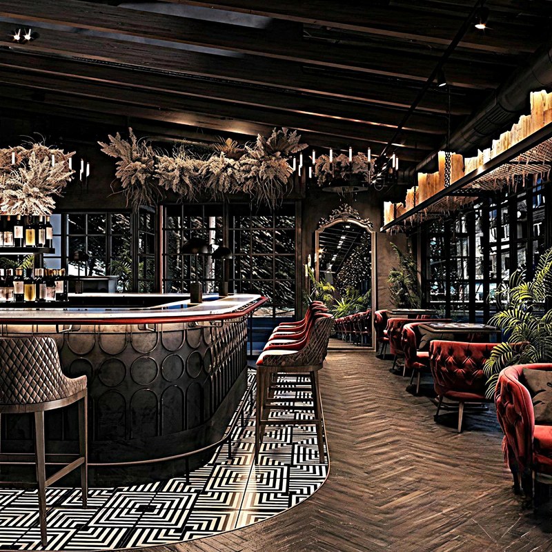 Modern Solid Wood Restaurant Booth Set with Leather Seating, third view