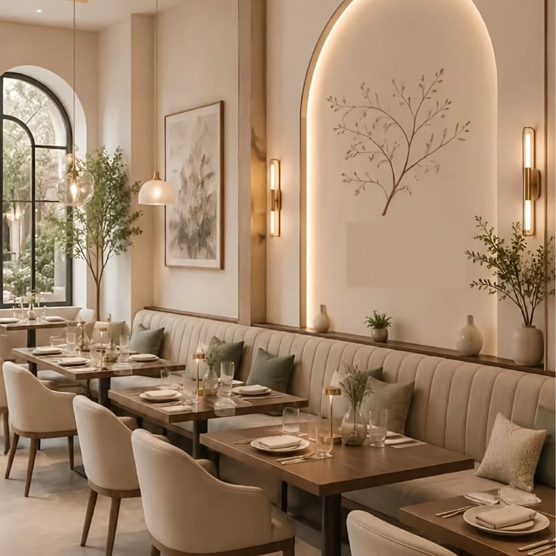 Modern Restaurant Booth Set with Velvet Seating