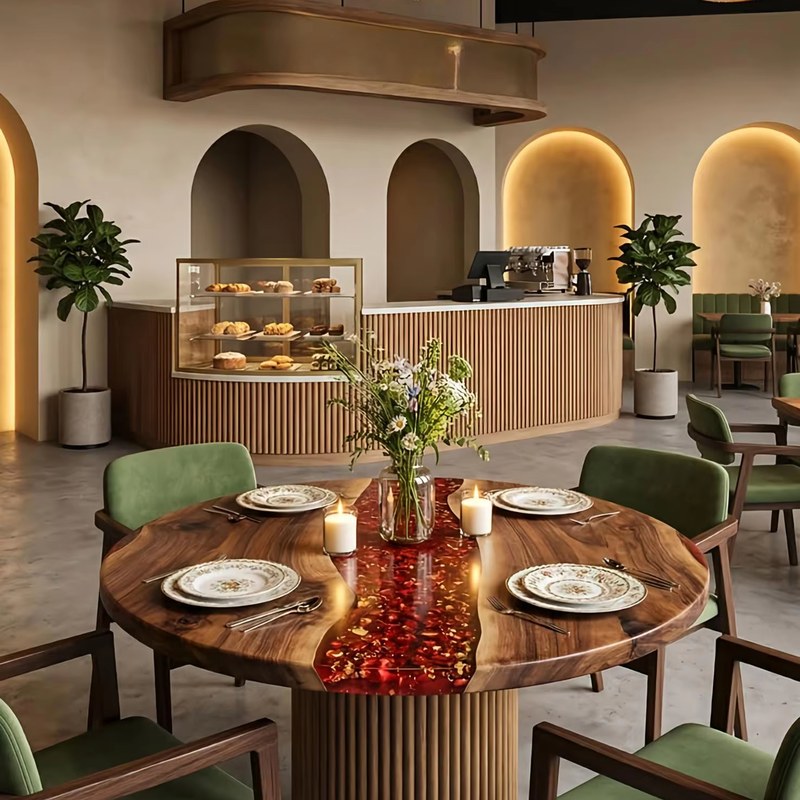 Modern Restaurant Booth Set with Leather Seating