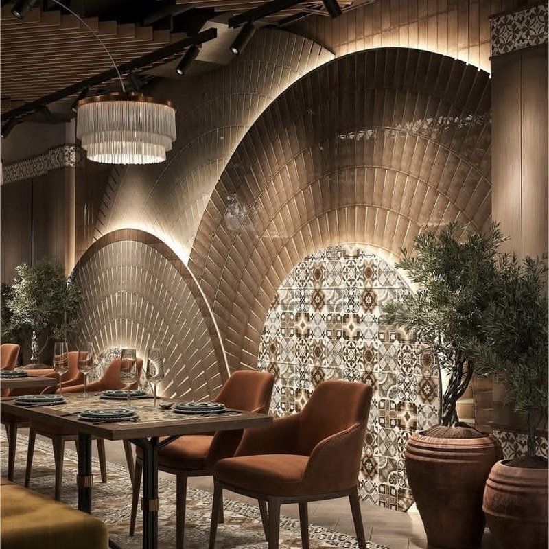 Modern Metal Restaurant Booth Set with Slatted Back