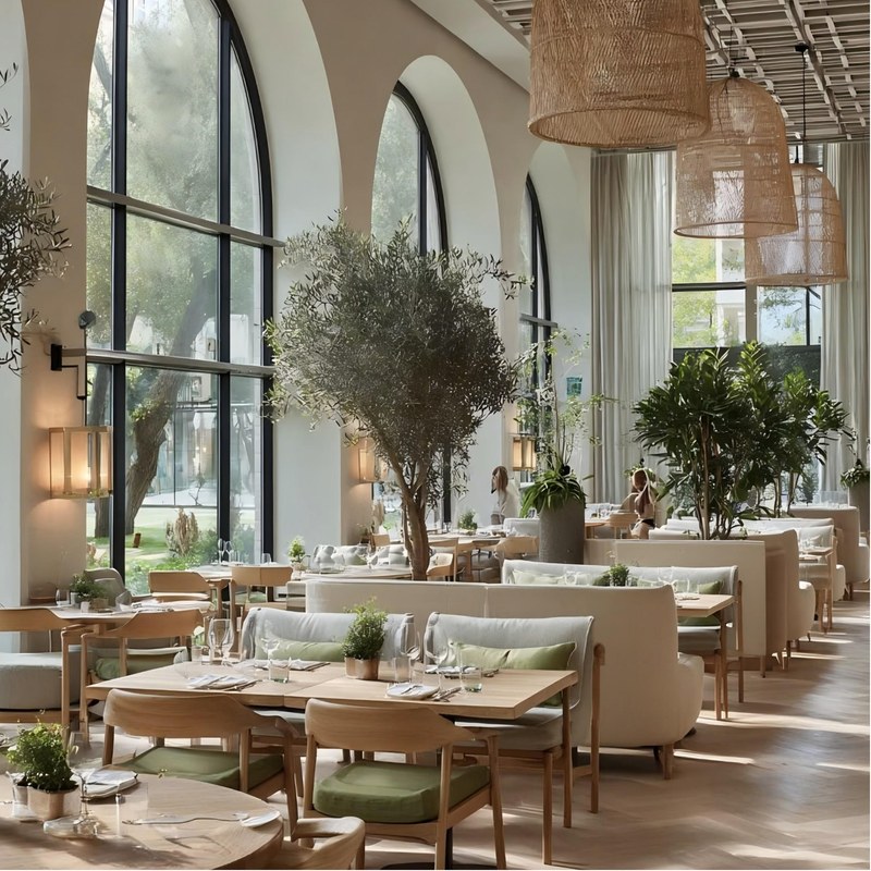 Modern Metal Restaurant Booth Set with Open Back