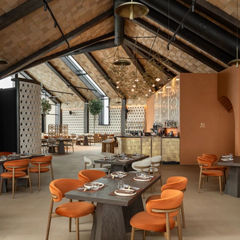 Modern Restaurant Booth Set with Velvet Seating and Curved Back
