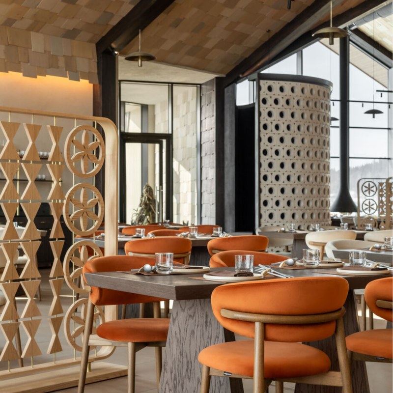 Modern Restaurant Booth Set with Velvet Seating and Curved Back, third view