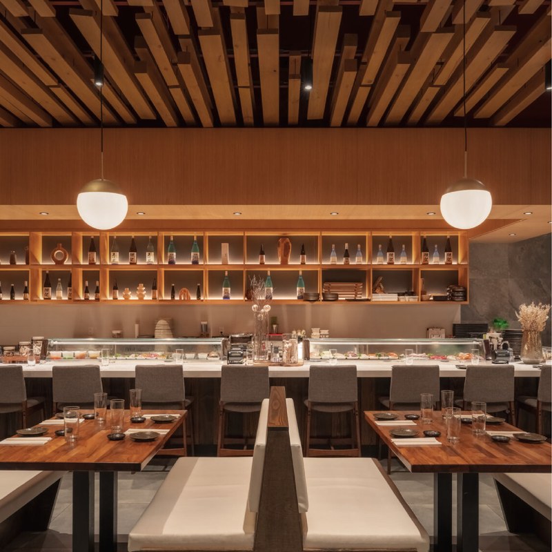 Contemporary Restaurant Booth Set with Leather Seating and Channel Stitching, second view