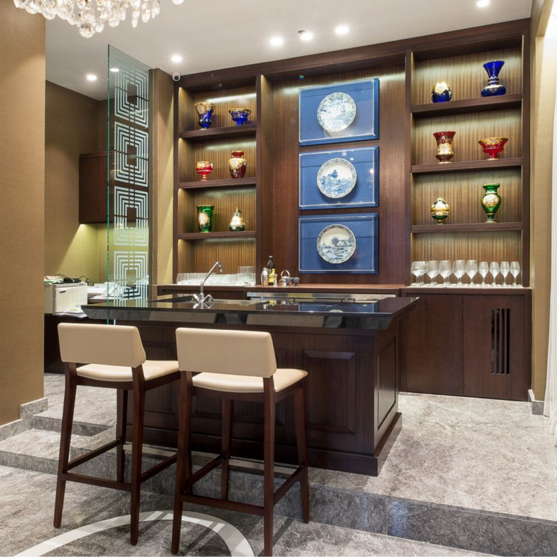 Contemporary Restaurant Booth Set with Leather Seating and Button Tufting, third view