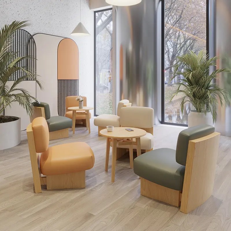 Modular Booth Seating with Round Tables