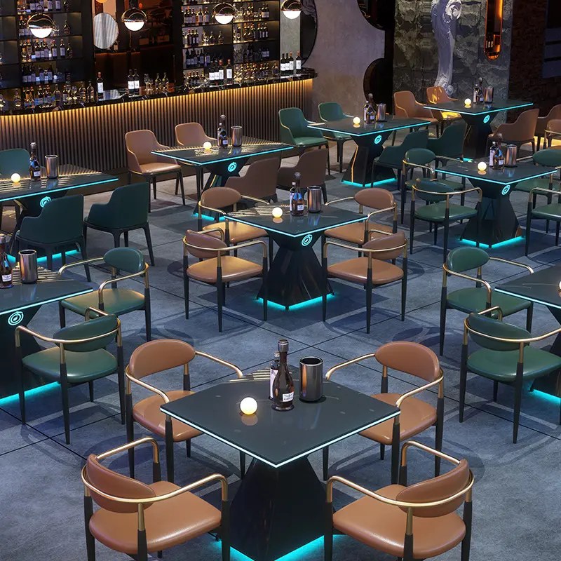 LED Booth Seating with Dining Table, second view