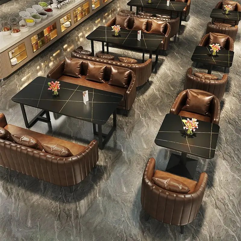 Leather Booth Sofa with Dining Table