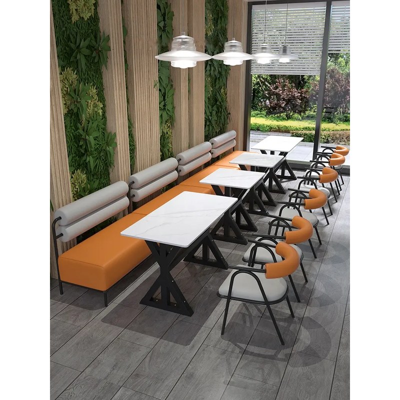 Banquette Bench with Long Dining Table