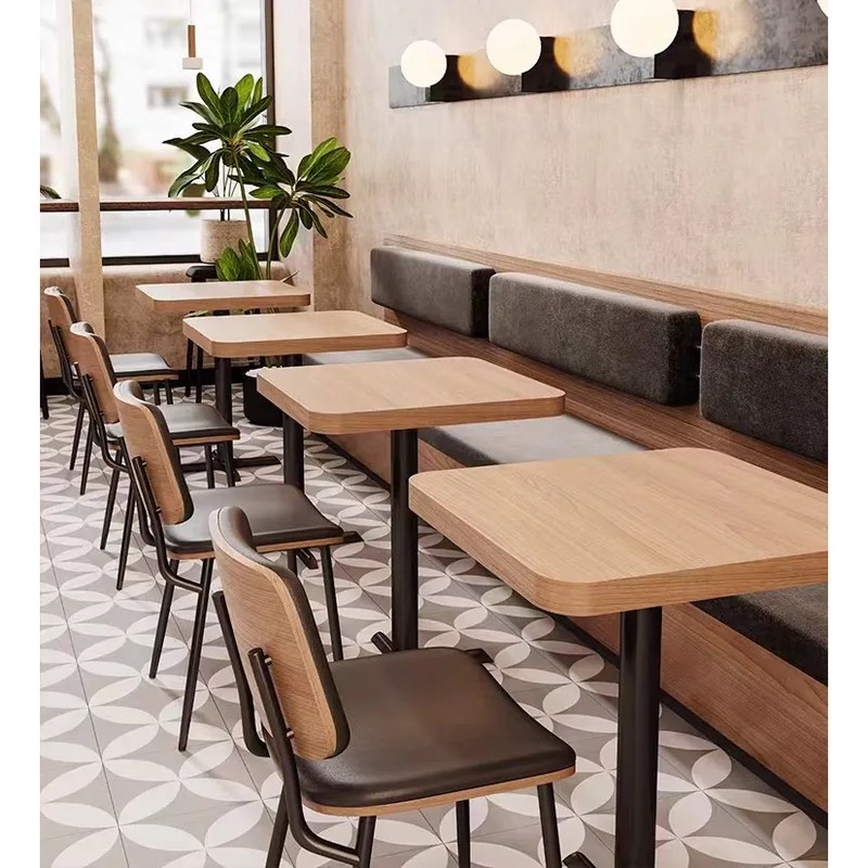 Timber Banquette with Dining Tables