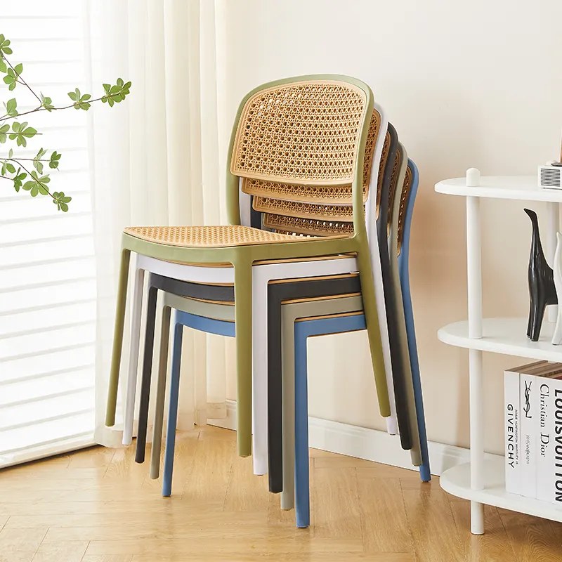 Stackable Plastic Rattan Chair