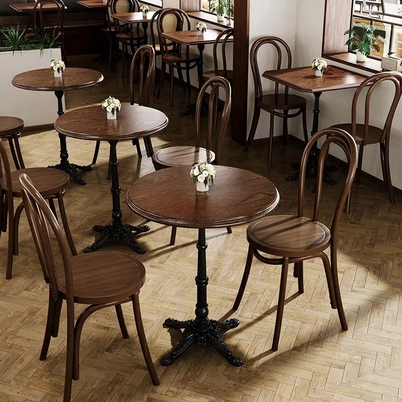 Cast-Iron Base Table with Bentwood Chairs