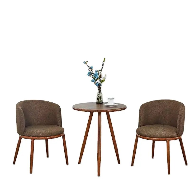 Round Table with Two Curved-Back Chairs