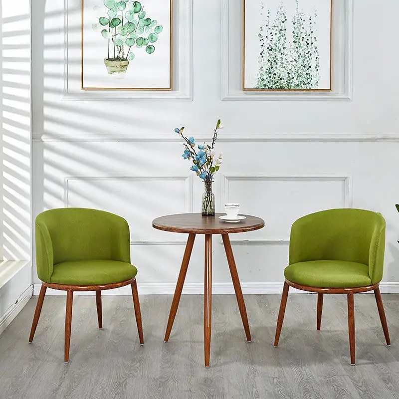 Round Table with Two Curved-Back Chairs, third view