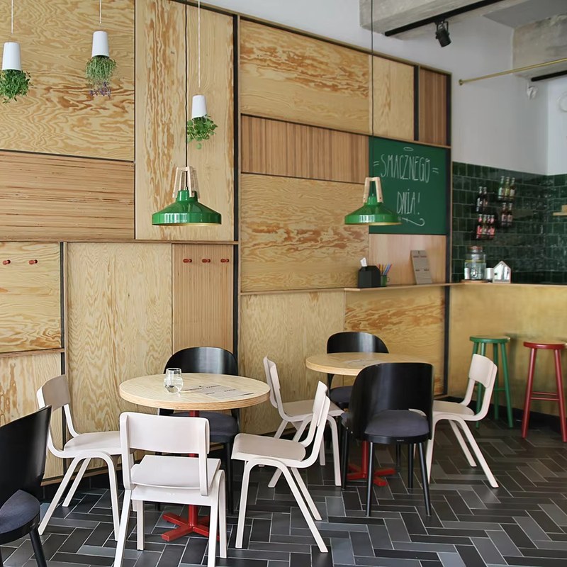 Timber Booth with Round Tables