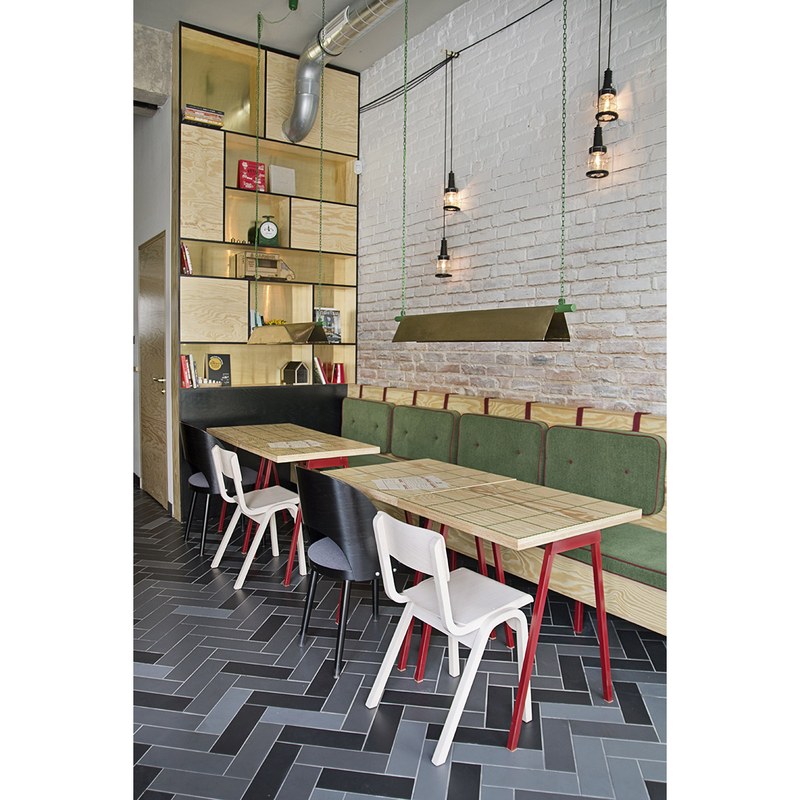 Timber Booth with Round Tables, second view