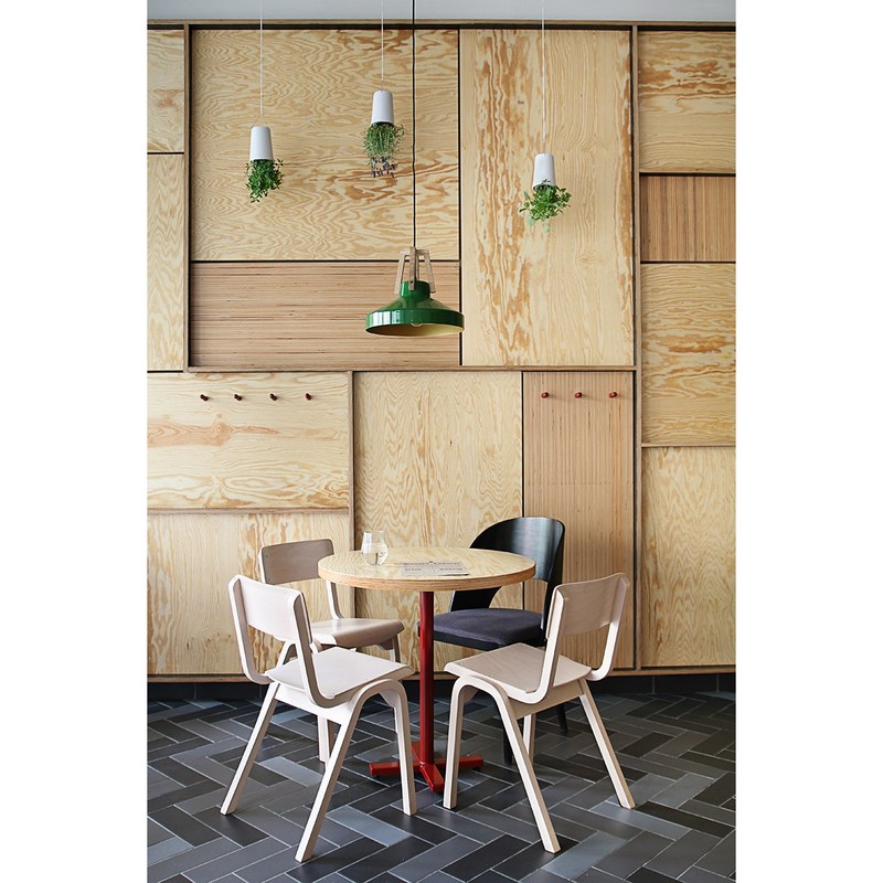 Timber Booth with Round Tables, third view