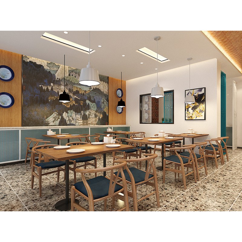 Long Communal Table with Bentwood Chairs, second view