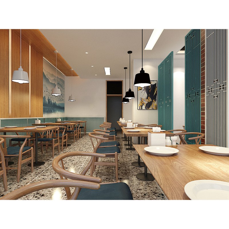Long Communal Table with Bentwood Chairs, third view