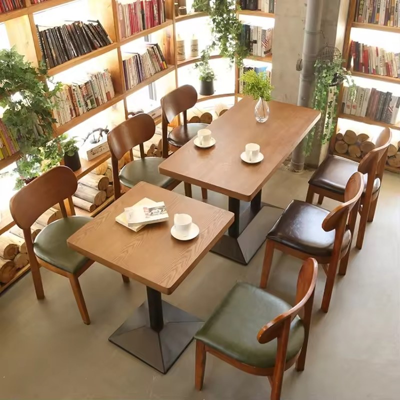 Timber Table with Upholstered Chairs