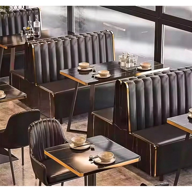Long Timber Table with Leather Chairs, second view
