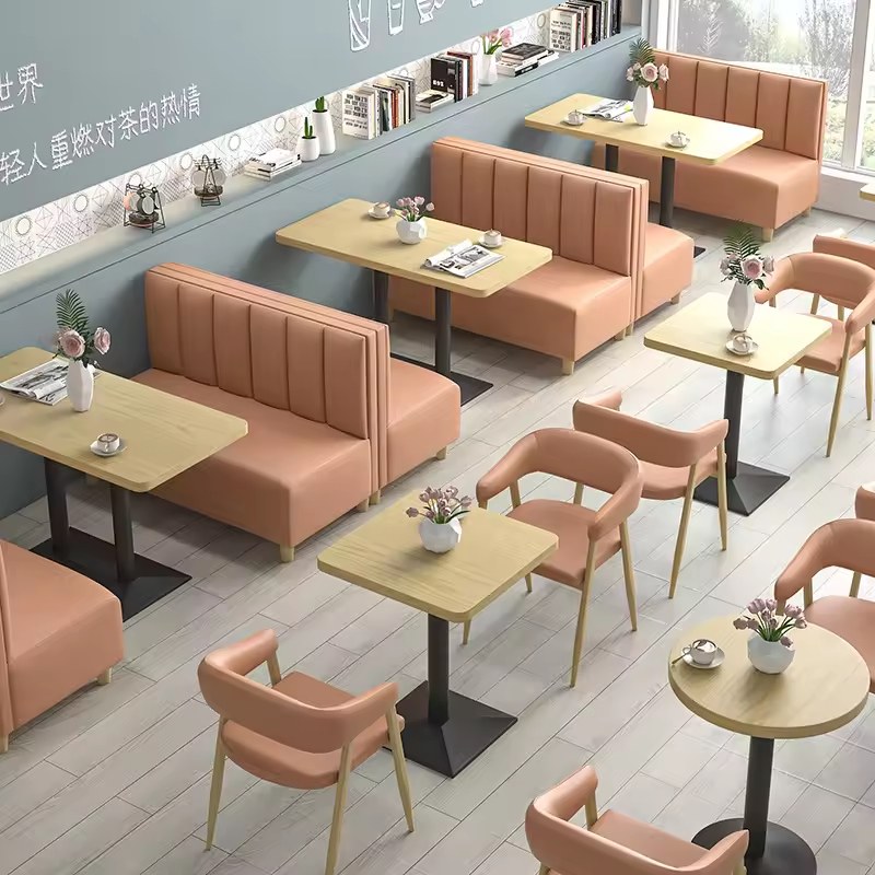 Blush Booth Seating with Dining Tables