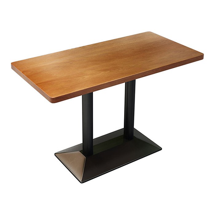 Rectangular Solid Wood Dining Table with Twin Pedestal Base