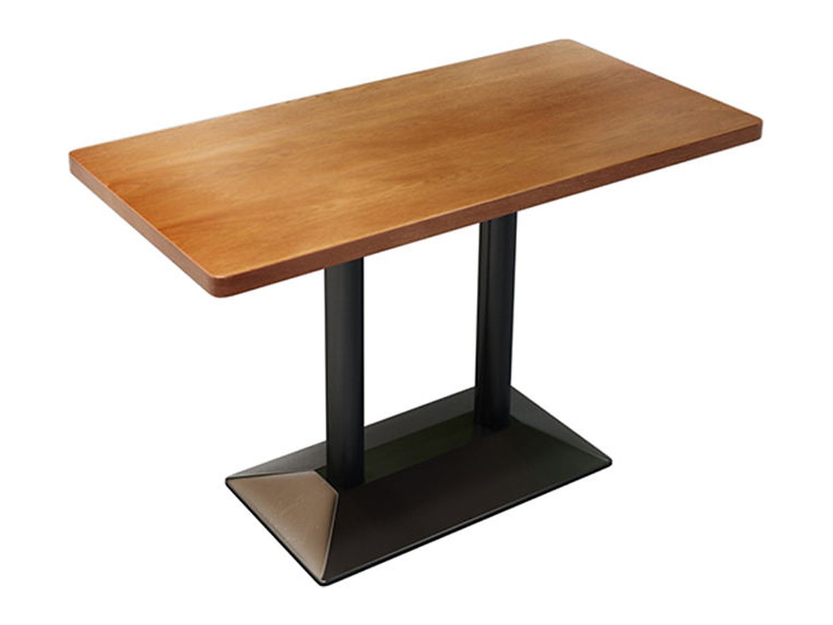 Rectangular Solid Wood Dining Table with Twin Pedestal Base