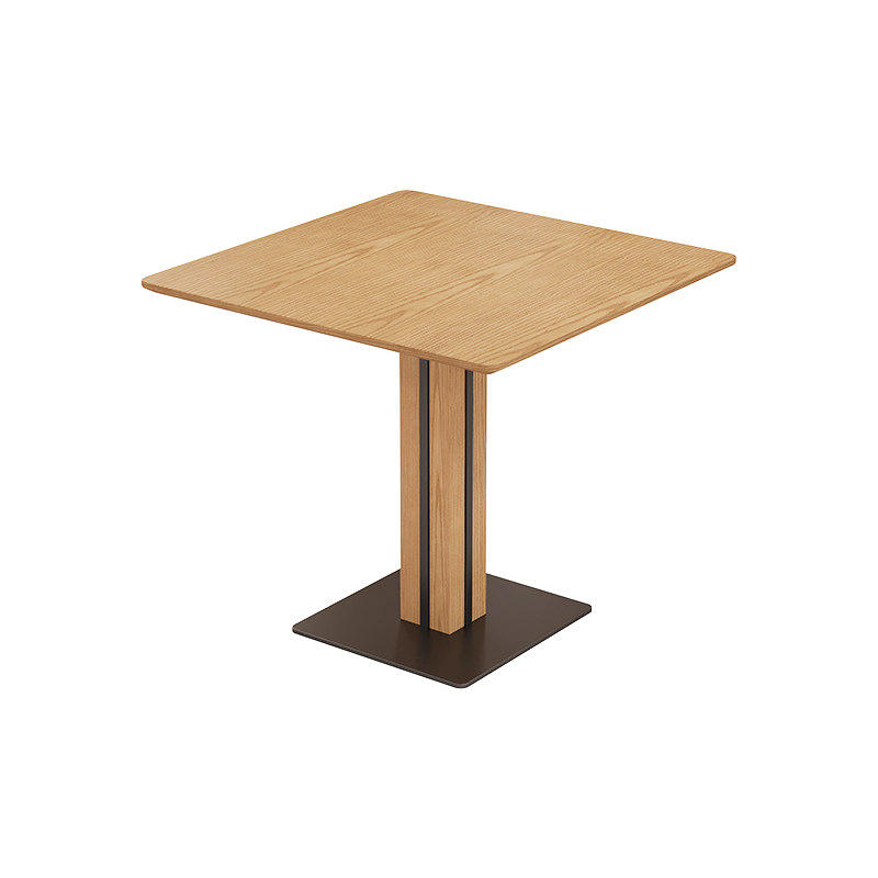 Same table with the solid wood wrapped column instead of the steel column