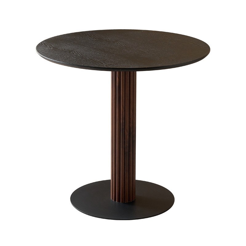 Round Restaurant Table with Fluted Pedestal and Disc Base